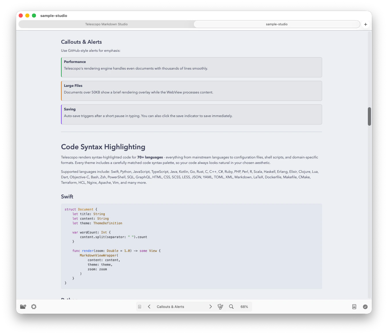 Telescopo Latte theme