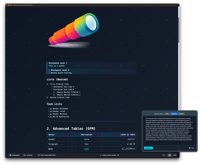 Telescopo Cyberspace theme