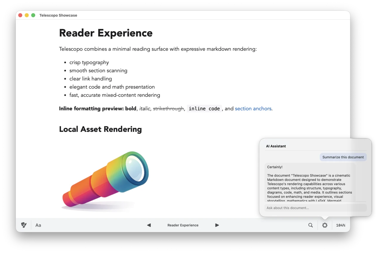 Telescopo Light theme