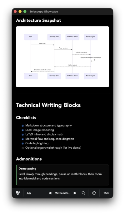 Telescopo Dark theme